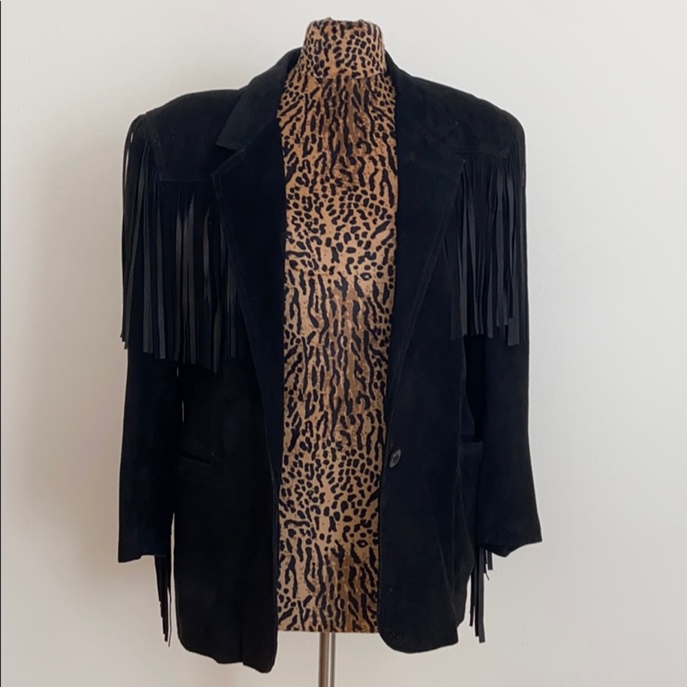 100% Leather Vintage Fringe Jacket